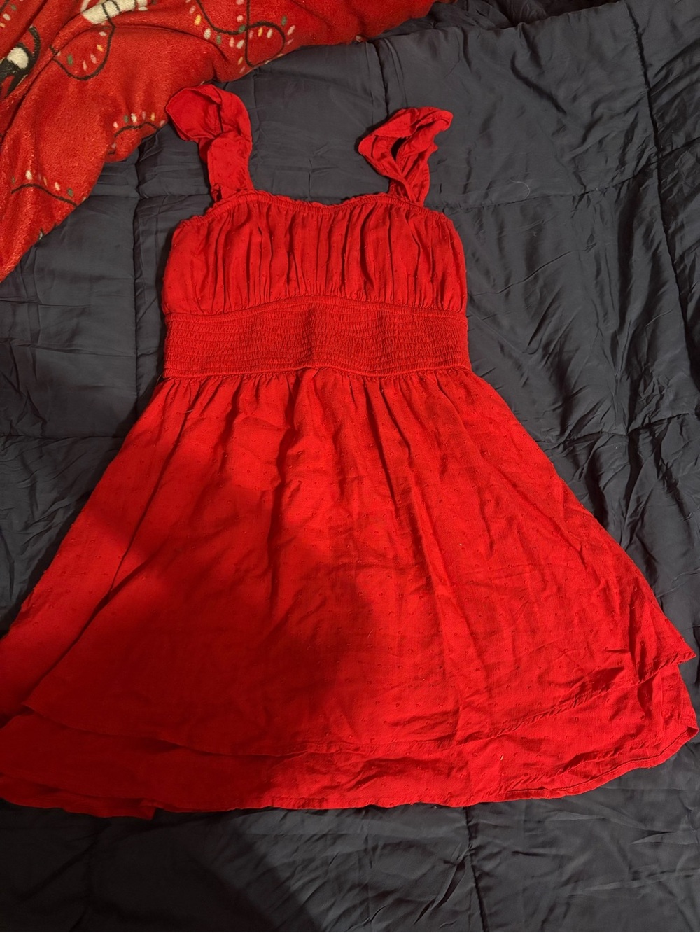 Hollister Red Romper Dress with shorts and pockets